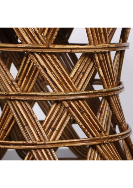 Mylamp Şölen 40X36 cm Doğal Kubu Rattan Sehpa & Tabure- Antik Renk modelleri