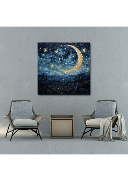 Gece Serenad Duvar Sanatı - Gece Izlenimci Yıldızlı Gece Gökyüzü Kanvas fiyatları