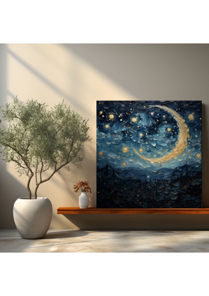 Gece Serenad Duvar Sanatı - Gece Izlenimci Yıldızlı Gece Gökyüzü Kanvas modelleri