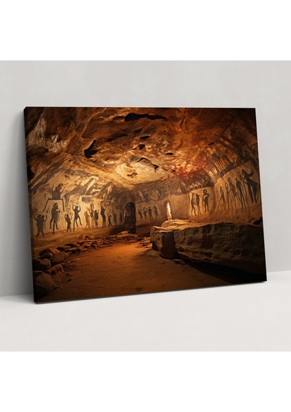 Orta Taş Devri Kanvas Tablo - Semboller Mağara Sanatı Duvar Dekorasyonu - Orta Taş Devri Duvar Sanatı Kanvas Duvar Sanatı Ev Dekorasyonu