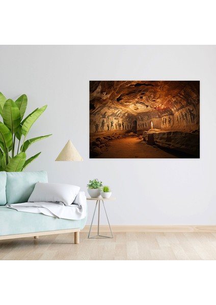 Orta Taş Devri Kanvas Tablo - Semboller Mağara Sanatı Duvar Dekorasyonu - Orta Taş Devri Duvar Sanatı Kanvas Duvar Sanatı Ev Dekorasyonu modelleri