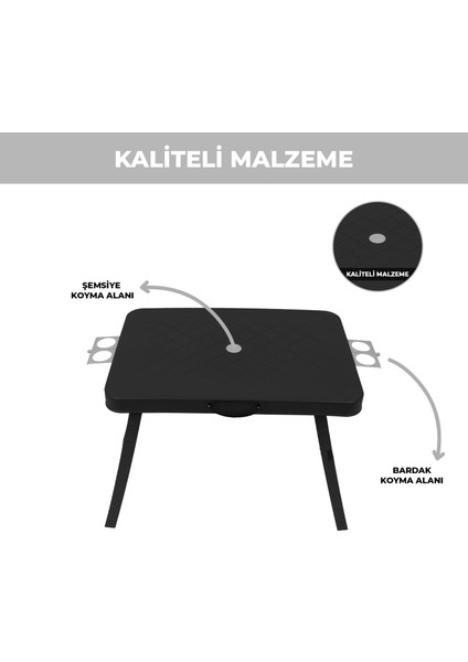 Büyük Boy Katlanabilir Taşıma Kulplu Portatif Plastik Kamp ve Balkon Sehpası ( 68X48X55 cm ) fırsatları