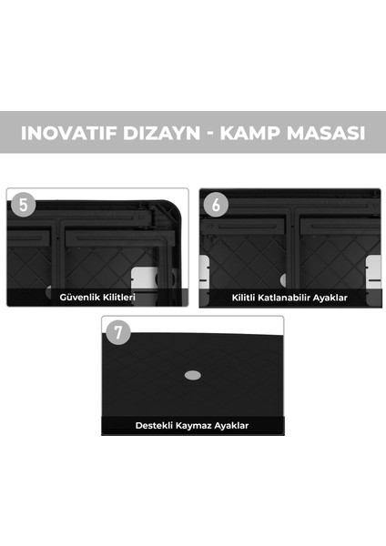Büyük Boy Katlanabilir Taşıma Kulplu Portatif Plastik Kamp ve Balkon Sehpası ( 68X48X55 cm ) indirimleri