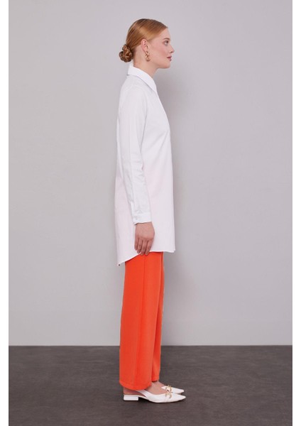 Beyaz Düz Düğme Detaylı Gömlek fiyatları