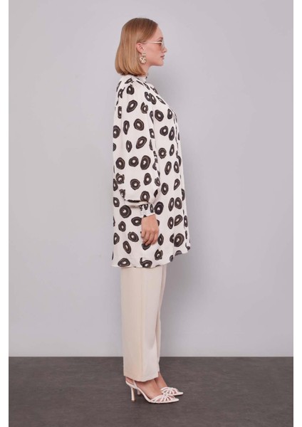 Bej Yuvarlak Desenli Tunik modelleri