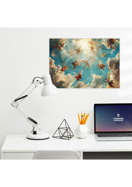 Michelangelo Kanvas Tablo - Göksel Göklerdeki Cennetsel Varlıklar Duvar Sanatı - Michelangelo Duvar Dekorasyonu Kanvas Duvar Sanatı fiyatları