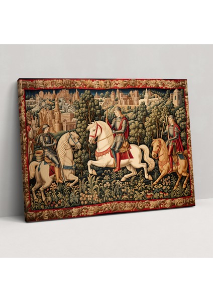 Ortaçağ Savaş Dokuma Kanvas Tablo - Ortaçağ Duvar Dekorasyonu Duvar Sanatı