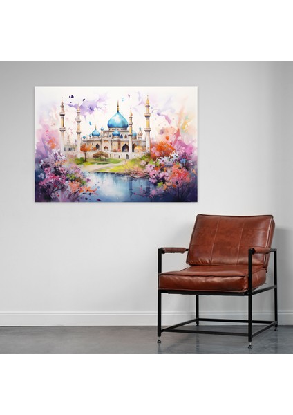 Camii Kanvas Tablo - Camii Islam Hat Sanatı Duvar Dekorasyonu Çiçekler fiyatları
