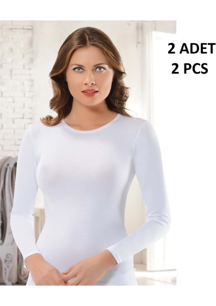 Kadın % 47 Modal % 47 Cotton % 6 Elastane Tam Balıkçı Yaka Uzun Kol 2'li Body