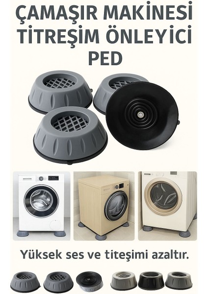 Titreşim Önleyici Çamaşır Makinesi Ayak Pedi 4’lü Set