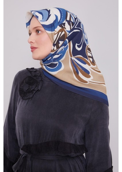 Lacivert Çiçek Dalı Aura Eşarp fiyatları