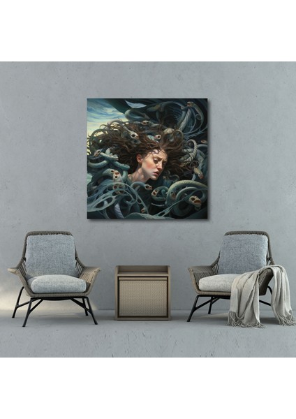 Medusa Rönesans Kanvas Tablo - Duvar Dekorasyonu Sofistike modelleri