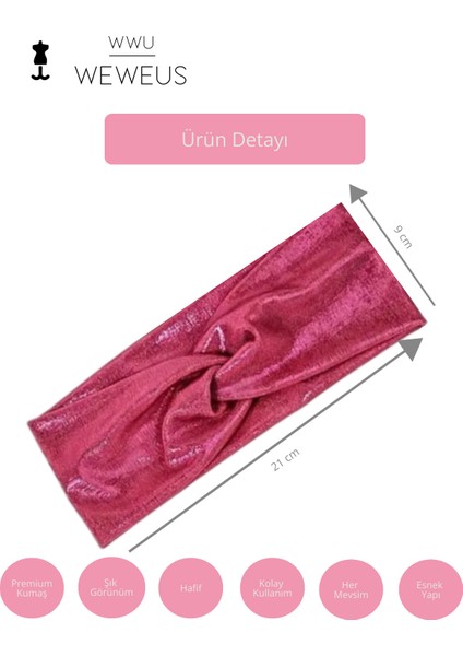 Metalik Pembe Fuşya Renk Premium Kadın Saç Bandı fırsatları