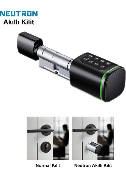 NTL-SC-02FKPB Parmak İzi, Anahtarlı, Tuşlu, Kartlı ve Uzaktan Kontrollü Akıllı Kapı Kilidi fiyatları