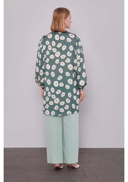 Yeşil Yuvarlak Desenli Tunik fırsatları