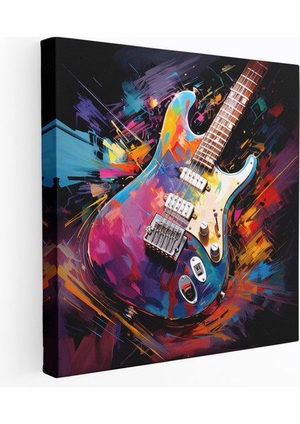Metallica Kanvas Tablo: Soyut Gitar - Metallica Metallica Ilhamlı