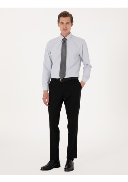 Erkek Açık Gri Slim Fit Uzun Kollu Basic Gömlek 50316734-VR001 indirimleri