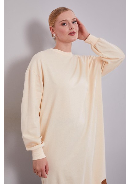 Bej Uzun Ribana Sweatshirt modelleri