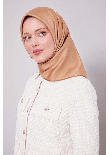 K.bej Düz Renk Trend Twill Eşarp modelleri