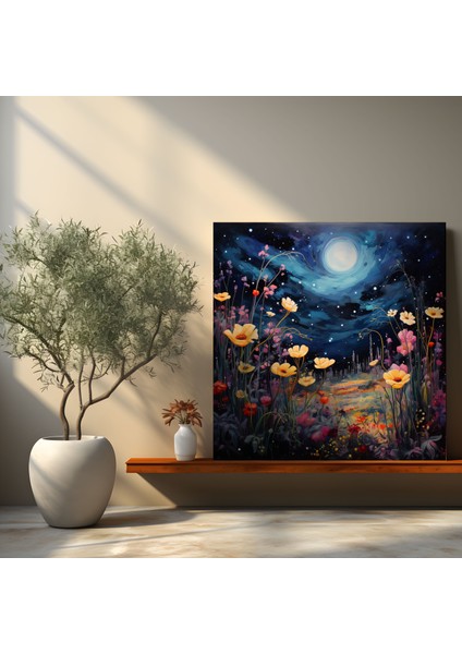 Gece Bahçesi Kanvas Tablo - Ev Dekorasyonu Duvar Sanatı Gece Bahçesi fiyatları