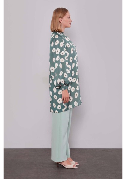 Yeşil Yuvarlak Desenli Tunik modelleri