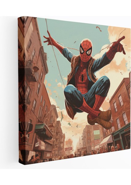 Marvel Kanvas Tablo: Retro Örümcek Adam - Duvar Dekorasyonu