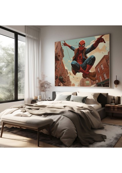 Marvel Kanvas Tablo: Retro Örümcek Adam - Duvar Dekorasyonu fiyatları