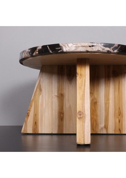 Mylamp Nurıa Fosil Ağaç & Teak Sehpa 60X37X60 cm fırsatları