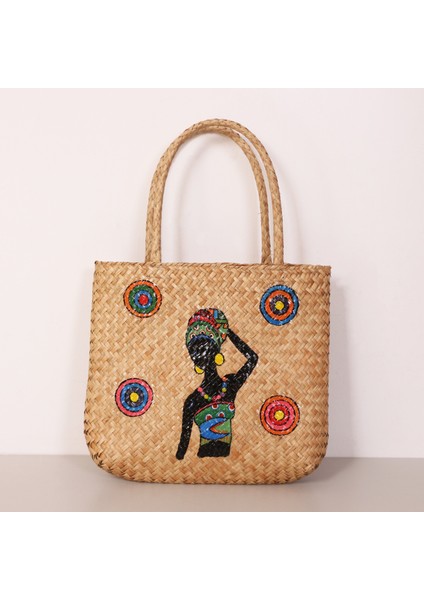 Mylamp Fancy Rattan El Boyaması Çanta 36X35X56 cm fiyatları