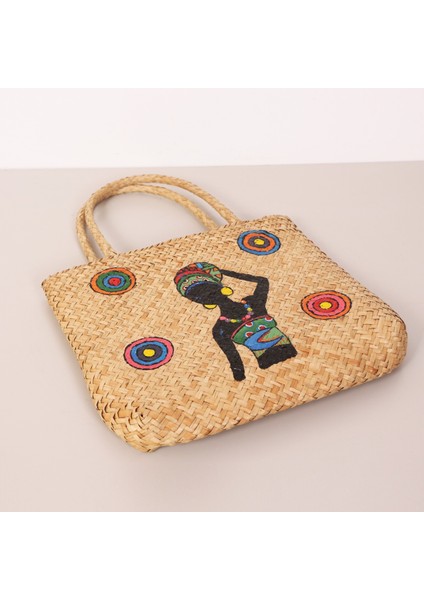 Mylamp Fancy Rattan El Boyaması Çanta 36X35X56 cm modelleri