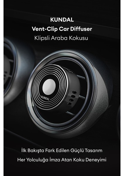 Klipsli Araba Kokusu Dark Gray (Ocean Summer Night) Kundal Vent-Clip Car Diffuser Dark Gray