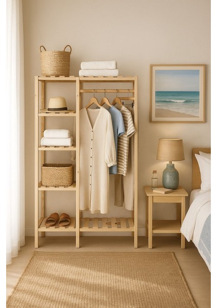 Ahşap Açık Gardırop 30X100X160 cm