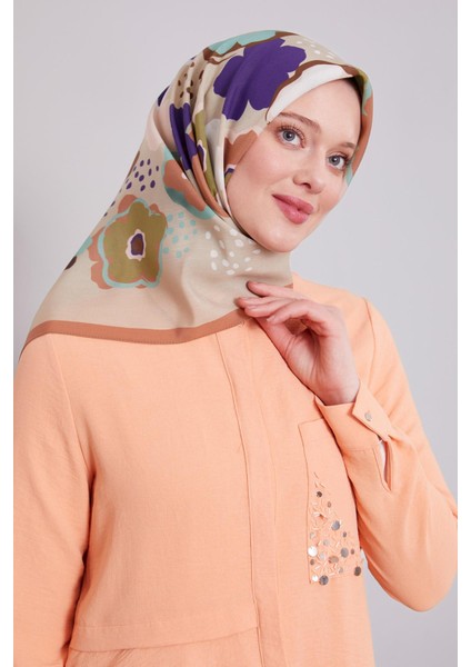 Somon Soyut Çiçek Desen Aura Eşarp fiyatları