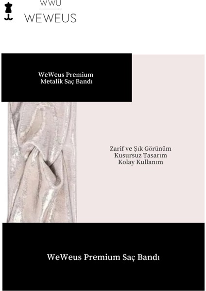 Metalik Beyaz Renk Premium Kadın Saç Bandı fiyatları