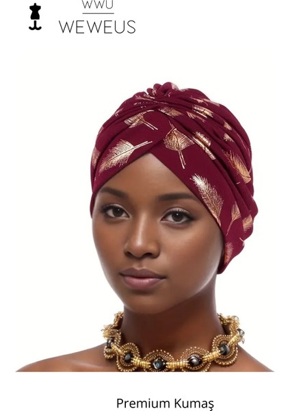 Bordo Parlak Desen Bone Premium Kadın Bone