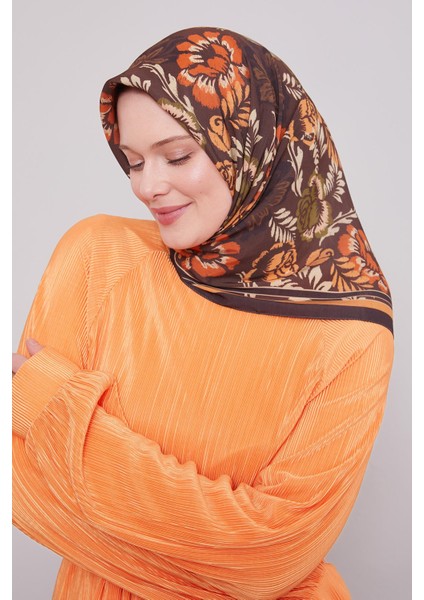 Siyah-Oranj Gül Desen Aura Eşarp fiyatları