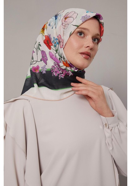 Siyah Papatya Desen Pamuk Eşarp fiyatları