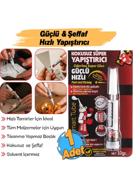 Kokusuz Süper Yapıştırıcı Çok Amaçlı Hızlı Kuruyan Şeffaf Renk Çabuk Donar Japon Yapıştırıcı 1 Adet