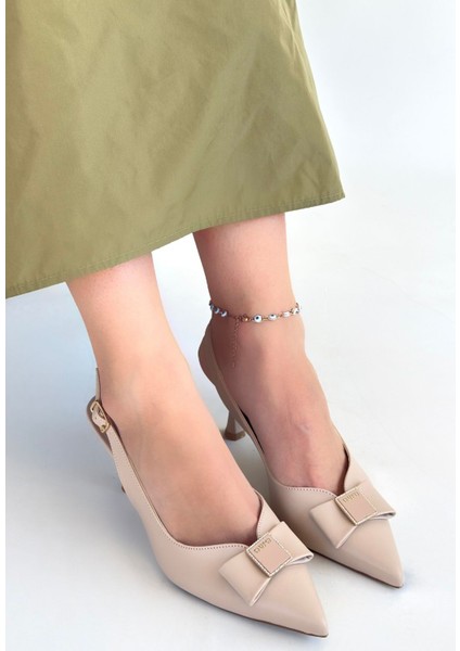 Bej Kadın Topuklu Ayakkabı
