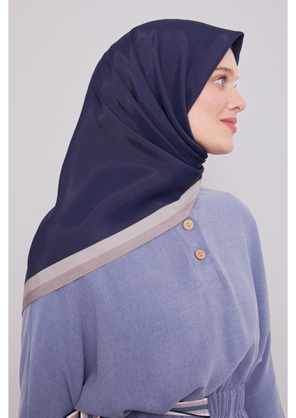 Lacivert Kenar Şerit Aura Eşarp fiyatları