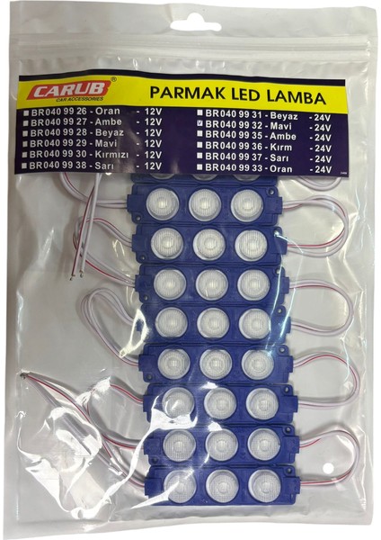Parmak Lamba Camlı Mavi 24V 10'lu Br 040 99 32 fiyatları