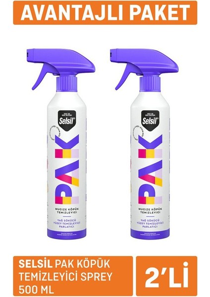 Pak Köpük Temizleyici Sprey 500ML x 2
