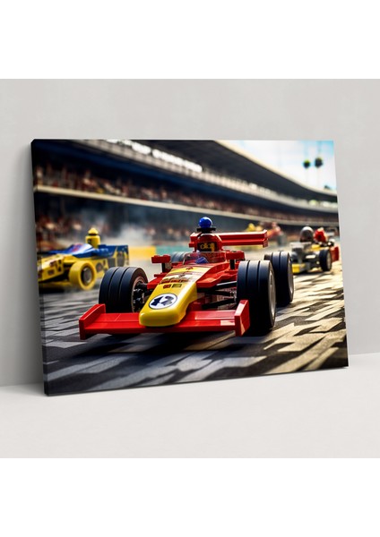 LEGO Yarış Araçları Kanvas Tablo - LEGO Kanvas Duvar Sanatı LEGO Araçları Yarış