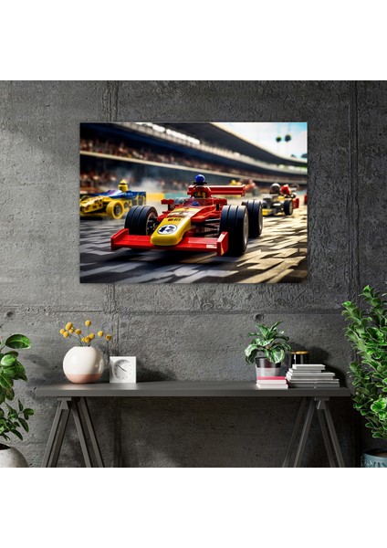 LEGO Yarış Araçları Kanvas Tablo - LEGO Kanvas Duvar Sanatı LEGO Araçları Yarış modelleri