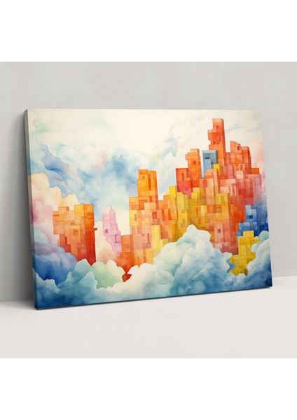 LEGO Su Rengi Duvar Sanatı - Hayalperest LEGO Blokları Kanvas Tablo - Ev Dekorasyonu LEGO Su Rengi Duvar Sanatı