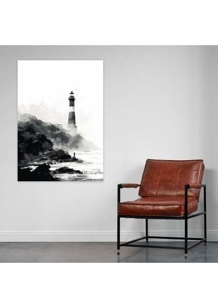 Deniz Feneri Duvar Sanatı - Kayalık Uçurumlu Ev Dekorasyonu Kanvas Tablo Sanatı fiyatları
