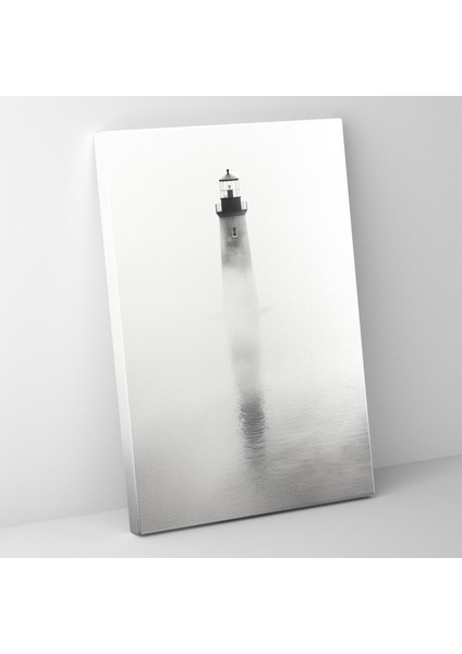 Minimalist Deniz Feneri Duvar Sanatı - Deniz Feneri Kanvas Tablo Sis