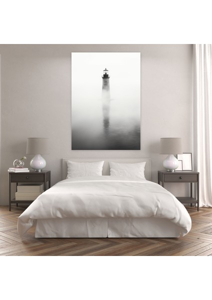 Minimalist Deniz Feneri Duvar Sanatı - Deniz Feneri Kanvas Tablo Sis modelleri