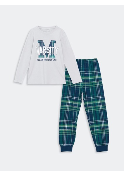 Lcw Kids Gri Bisiklet Yaka Erkek Çocuk Pijama Takımı