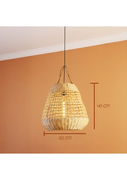 Mylamp Yansı Doğal Rattan Lamba 51X51 Cm. modelleri